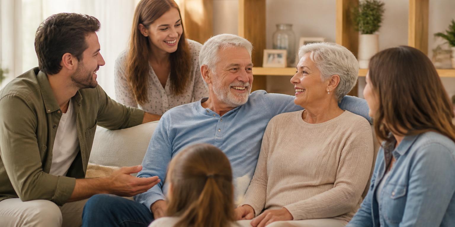 Happy American family enjoying peace of mind at home